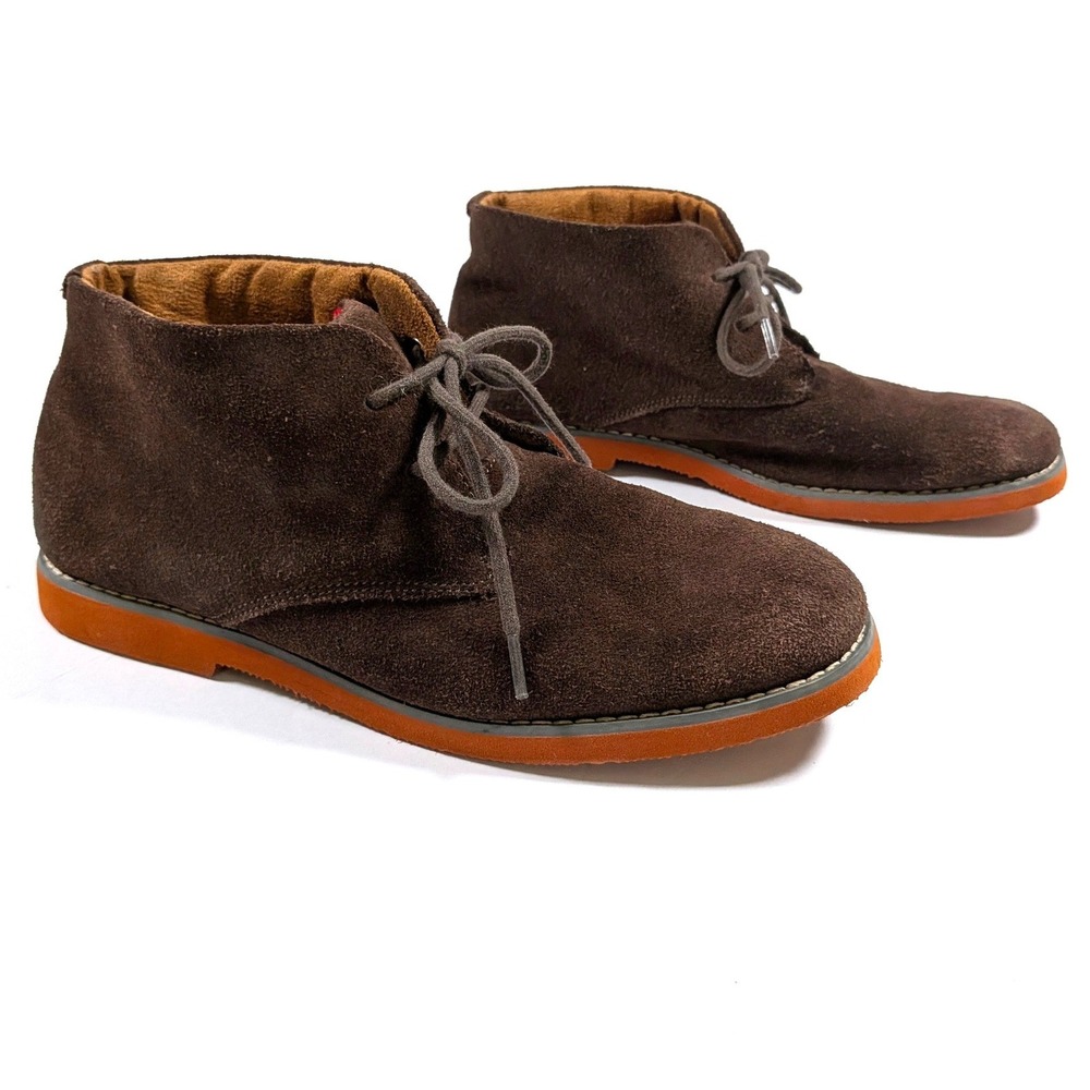Florsheim Kids Chukka Boots Brown Suede Orange Sole Preppy Boys Size 5M